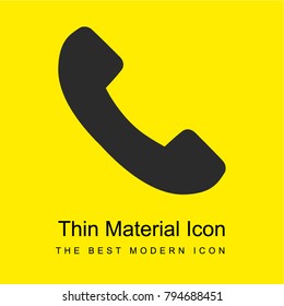 Phone call bright yellow material minimal icon or logo design