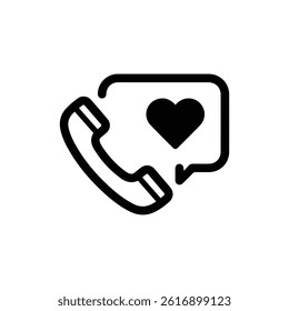 Phone Call Bubble with Heart for Support