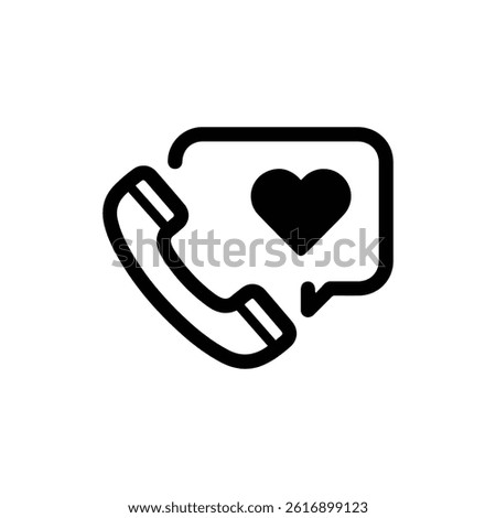 Phone Call Bubble with Heart for Support