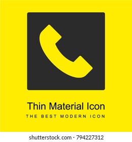 Phone call button bright yellow material minimal icon or logo design