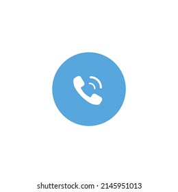 Phone, Call Button Icon in Flat Style