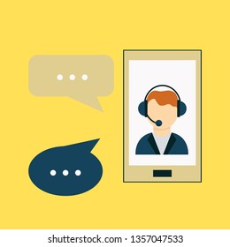 Phone call button on smartphone screen. Hand holding smartphone, finger touching screen. Answer the call. Modern concept for web banners, web sites, infographics. Flat design vector illustration.