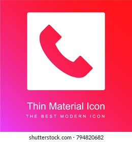 Phone call button red and pink gradient material white icon minimal design