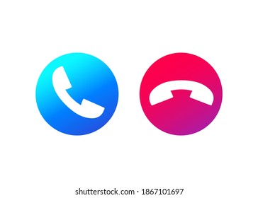botones de llamadas telefónicas, aceptar y rechazar