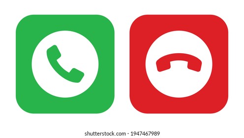 Phone call buttons accept and reject vector Illustration 