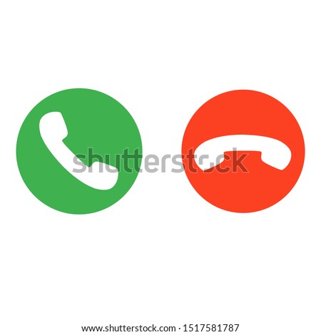 phone call buttons accept and reject vector illustration