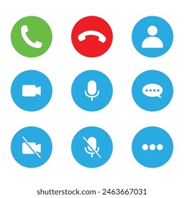 Phone call Buttons Set of call buttons
