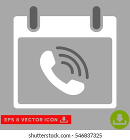 Phone Call Calendar Day icon. Vector EPS illustration style is flat iconic bicolor symbol, dark gray and white colors.