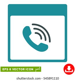 Phone Call Calendar Page icon. Vector EPS illustration style is flat iconic bicolor symbol, soft blue colors.