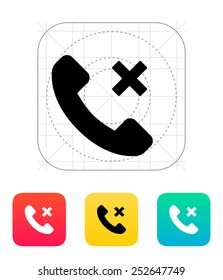Phone call cancel icon. Vector illustration.