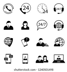 Phone Call Center Icons Set Stock Vector (Royalty Free) 1240501498