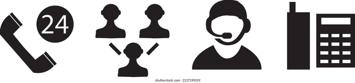 Phone and Call Center Icons Set vector illustration on white background..eps
