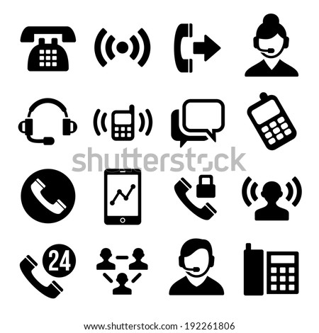 Phone and Call Center Icons Set