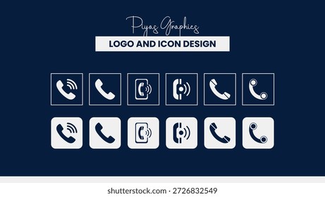 Conjunto de iconos de comunicación de llamada telefónica