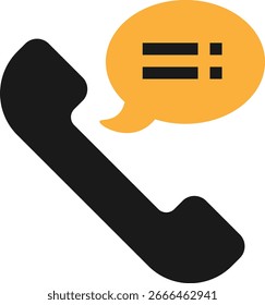 Ilustração Plana do Vetor de Ícone de Comunicação de Telefonema