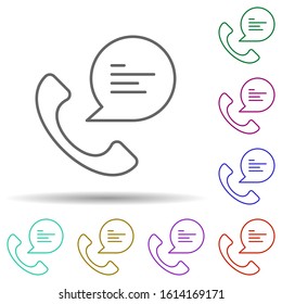 Phone call, communication in multi color style icon. Simple thin line, outline vector of communication icons for ui and ux, website or mobile application
