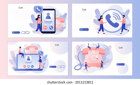 Phone Call concept. Accept Button, Decline Button, Video call. Incoming Call. Communication device. Screen template for landing page, template, ui, web, mobile app, poster, banner, flyer. Vector 