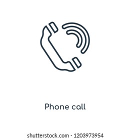 Phone call concept line icon. Linear Phone call concept outline symbol design. This simple element illustration can be used for web and mobile UI/UX.