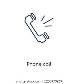 Phone call concept line icon. Linear Phone call concept outline symbol design. This simple element illustration can be used for web and mobile UI/UX.