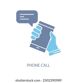Icono de línea de concepto de llamada telefónica. Ilustración de elemento simple. diseño de símbolo de contorno de concepto de llamada telefónica.