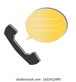 Phone call concept on white background. Creative idea design. Flat vector illustration for template, brochure, presentation or web page