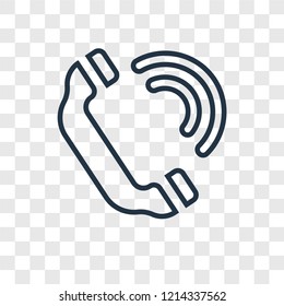 Phone call concept vector linear icon isolated on transparent background, Phone call concept transparency concept in outline style