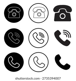 Llamada telefónica y Vector de contacto conjunto de iconos