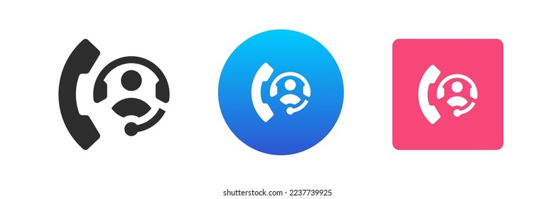Llamar por teléfono a un operador de asistencia al cliente, un icono de consulta conjunto de ilustraciones planas vectoriales. Servicio telefónico de asistencia de línea telefónica ayuda al cliente ayuda al centro de comunicaciones de emergencia del ciberespacio información de chat en directo