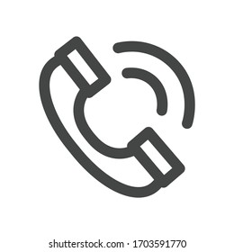 Icono de línea vectorial de color oscuro de llamada telefónica