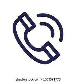 Phone call dark colored vector line icon