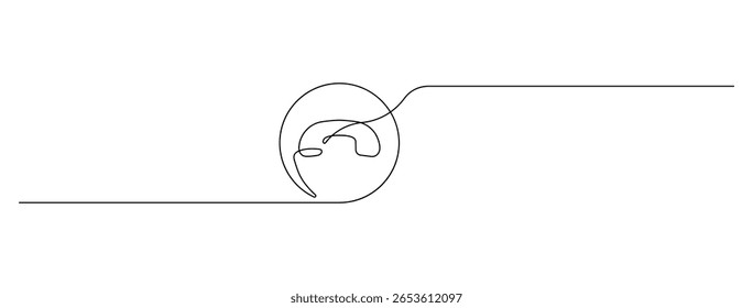 Ícone De Recusa De Telefonema. Linha contínua arte de símbolo de telefone e sinal de comunicação