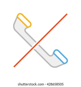 Phone Call Deny Illustration - Flat Icon