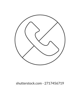 Telefonanruf deaktiviert oder blockiert einfache Zeile Symbol.
