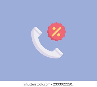 Telefongespräch-Rabatt-Vektorsymbol-Design