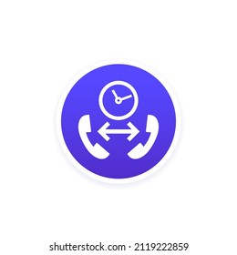 phone call duration or time vector icon