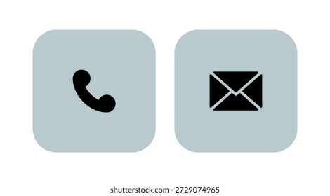 Phone Call And Email Squares Set Vector