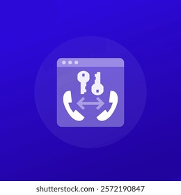 phone call encryption icon, transparent design