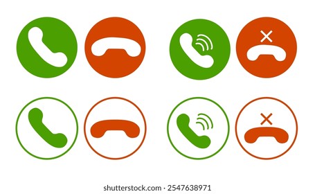 Phone call and end button icon.