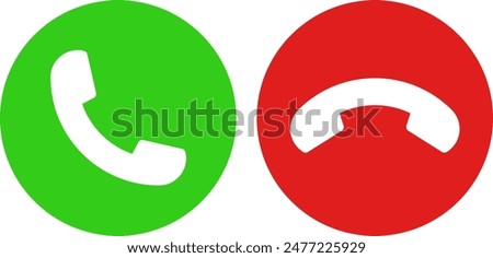 Phone call and end button icon