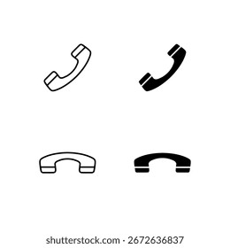 Phone and Call End Icon Collection in Line and Solid Style