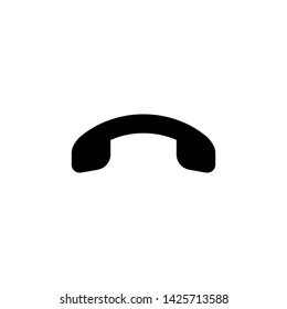 Phone call end vector icon. Flat sign for mobile concept and web design. Telephone handset and arrow down simple solid icon. Symbol, logo illustration.
