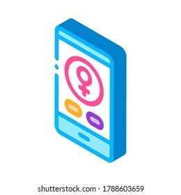 Phone Call Female Icon Vector. Isometric Phone Call Female sign. color isolated symbol illustration