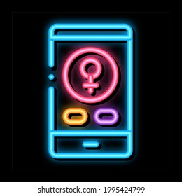 Phone Call Female neon light sign vector. Glowing bright icon Phone Call Female sign. transparent symbol illustration