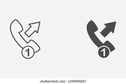Phone call filled and outline vector icon sign symbol