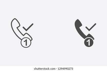 Phone call filled and outline vector icon sign symbol
