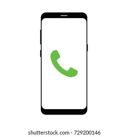 Phone call flat icon isolated on a white background. Vector illustration.