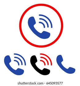Phone Call flat vector pictogram collection. An isolated icons on a white background.
