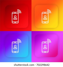 Phone Call four color gradient app icon set