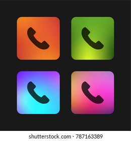 Phone call four color gradient app icon design