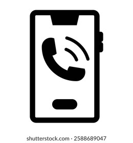 Phone Call Glyph Icon Design For Personal And Commercial Use